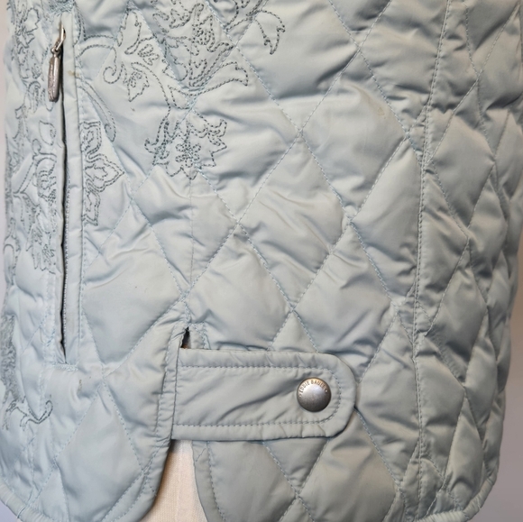 Eddie Bauer Goose Down Vest Spring Layering Soft Girl Pale Blue Size M Embrodery - Picture 4 of 8